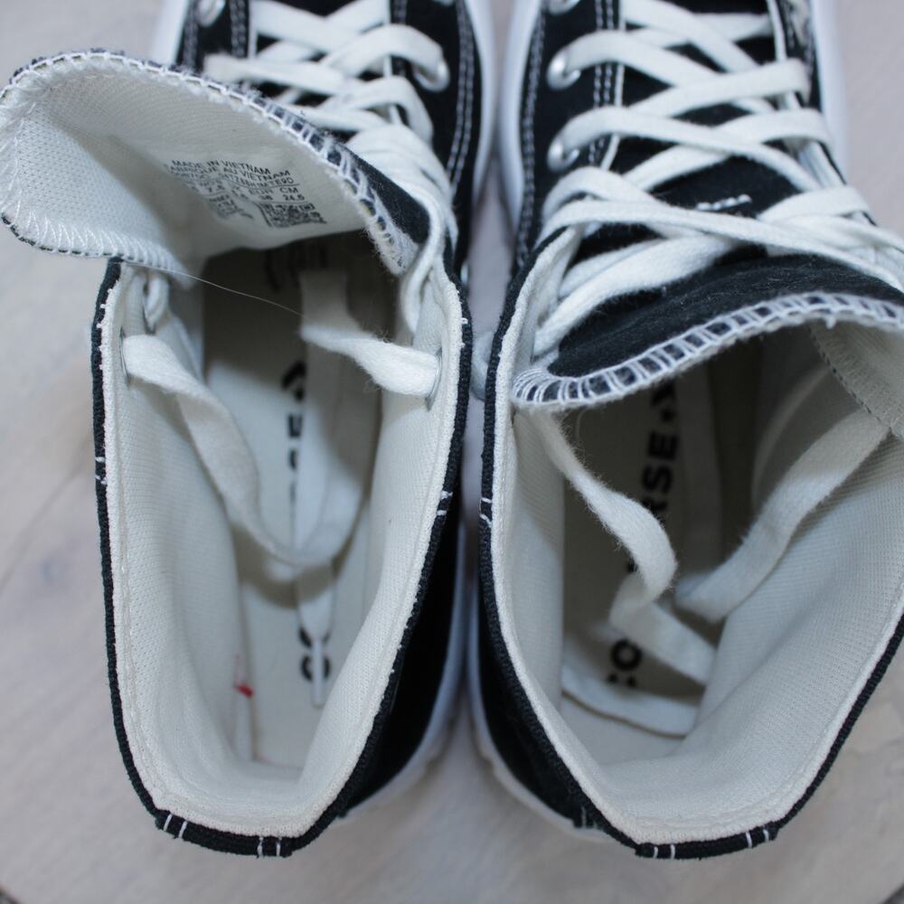 Converse Run Star Hike Black White Platform High Top Womens 7.5 - Picture 6 of 8